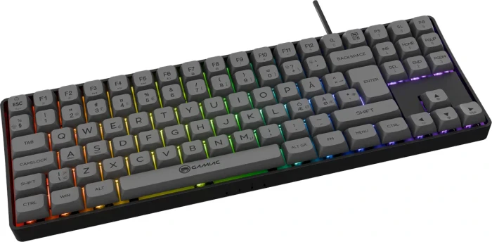 Gamiac TKL90G Gaming Keyboard, schwarz/grau, LEDs RGB, Kailh BLUE, USB, ND