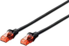 Digitus Patchkabel, Cat6, U/UTP, RJ-45/RJ-45,     0.25m, schwarz