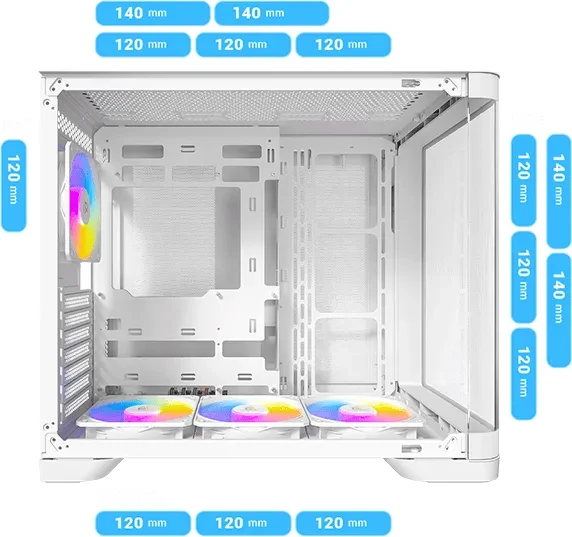Antec C5 Curve ARGB White, Glasfenster