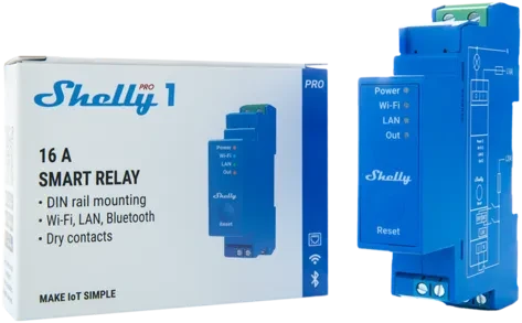 Shelly Pro 1, DIN-Schienen-Schaltmodul, 1-Kanal, Schaltaktor