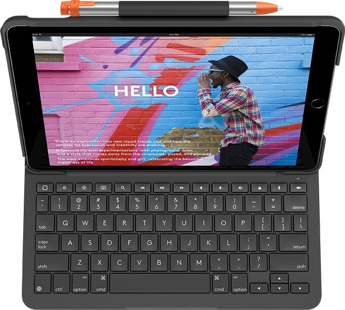 Logitech Slim Folio für iPad 7/iPad 8/iPad 9, schwarz, CH
