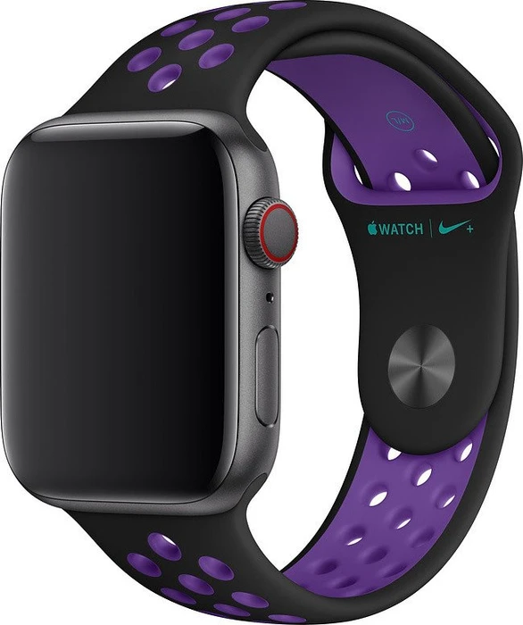 Apple Nike Sportarmband S/M und M/L für Apple Watch 44mm schwarz/Hyper Grape