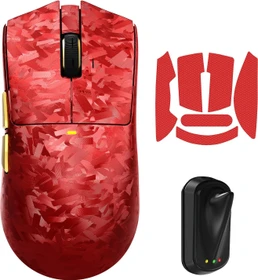 Attack Shark X11 Ultra Carbon Fiber 8KHz Wireless, Forged Red, inkl. Grip Tape, USB/Bluetooth
