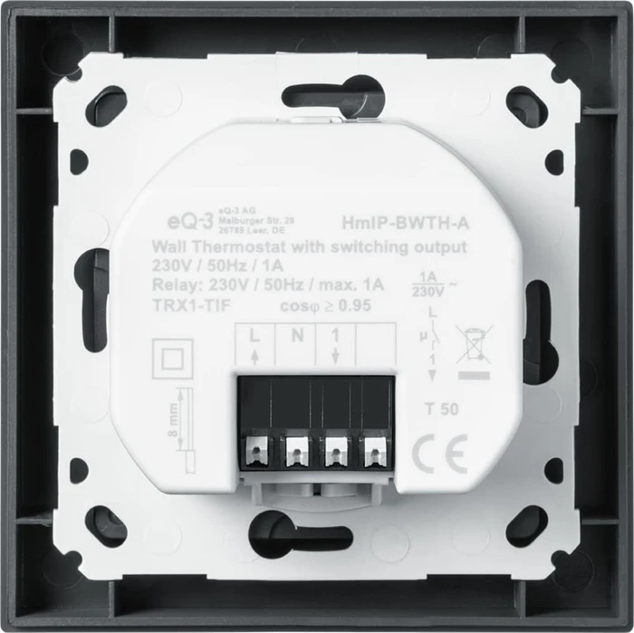eQ-3 Homematic IP Wandthermostat mit Schaltausgang 230V anthrazit, Funk-Wandthermostat