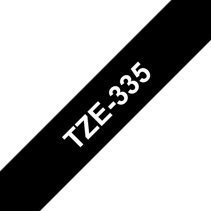 Brother TZe-335 Beschriftungsband, 12mm, weiß/schwarz