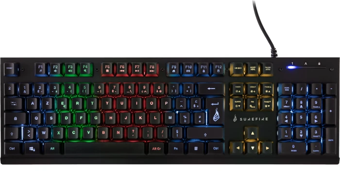 Verbatim SureFire KingPin X2 Gaming Keyboard, LEDs RGB, schwarz, USB, FR