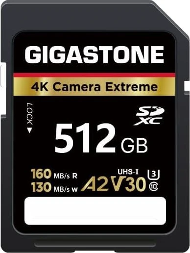 Gigastone 4k Camera Extreme R160/W130 512GB, UHS-I U3, A2, Class 10