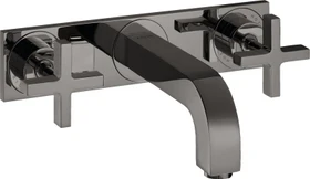 Hansgrohe Axor Citterio Waschbeckenarmatur mit Kreuzgriffen und Platte 226mm polished black chrome