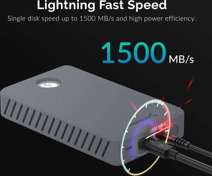 Sabrent Thunderbolt 3 to M.2 Dual NVMe SSD Tool-Free Enclosure, Thunderbolt 3 / USB-C 3.1