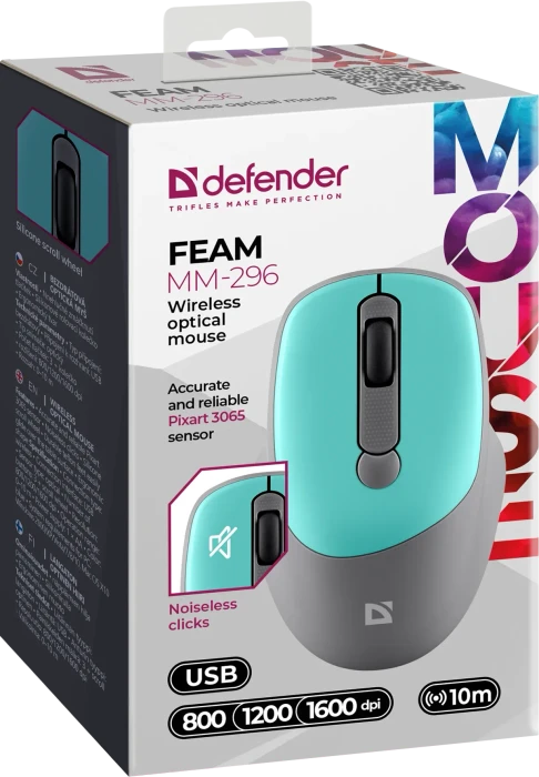 Defender Feam MM-296 Wireless Optical Mouse mint, USB
