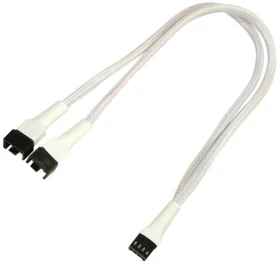 Nanoxia 4-Pin auf 2x 4-Pin Verteiler, sleeved, 30cm, weiß