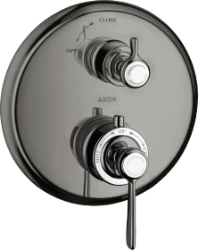Hansgrohe Axor Montreux Thermostat Unterputz mit Hebelgriff und Absperrventil polished black chrome