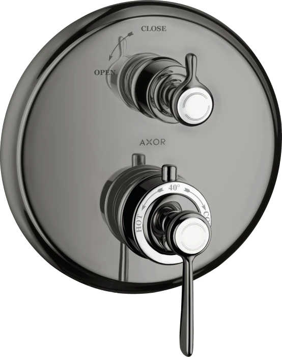 Hansgrohe Axor Montreux Thermostat Unterputz mit Hebelgriff und Absperrventil polished black chrome