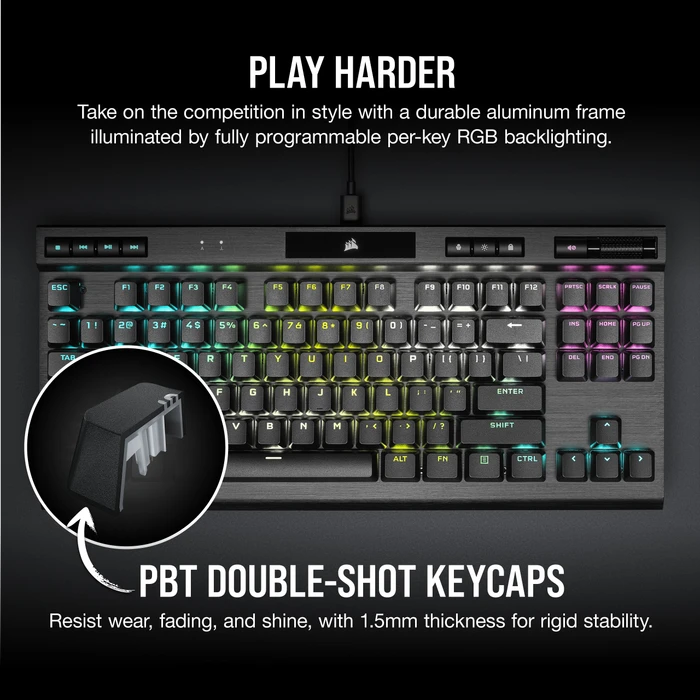 Corsair Gaming K70 RGB TKL - Champion Series, MX RGB RED, USB, ND