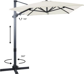 Axi Milad Ampelschirm 300x200cm grau/beige