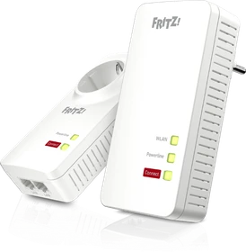 FRITZ! FRITZ!Powerline 1260 WLAN Set / 1260E Kit, Powerline/WLAN-Access Point und Powerline-Adapter Set, 2er-Bundle (20002795)