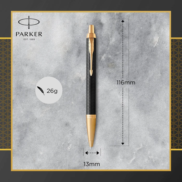 Parker IM Premium Kugelschreiber black/gold trim, Geschenkbox