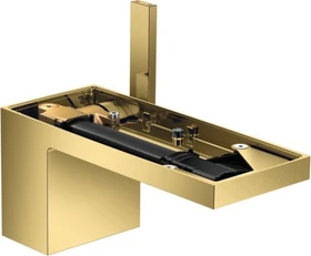 Hansgrohe Axor MyEdition Waschbeckenarmatur 70 mit Push-Open Ablaufgarnitur ohne Platte polished goldoptik