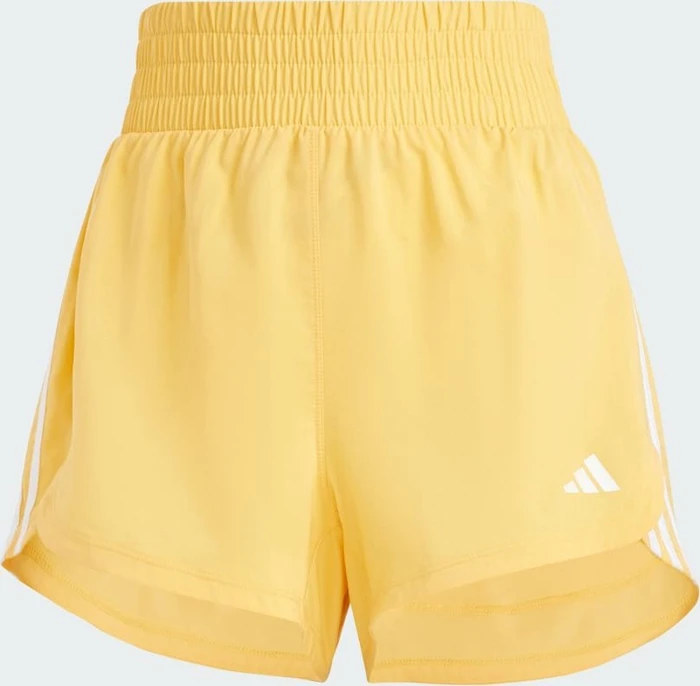 adidas Pacer Training 3-Streifen Woven High-Rise Trainingshose kurz semi spark/white (Damen)