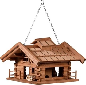 Dobar Apenzell Vogelfutterhaus im Almhütten-Design, braun