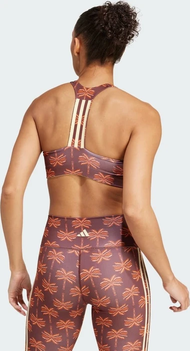adidas x FARM Rio Medium-Support Sport-BH mystery brown/fox red/easy yellow (Damen)