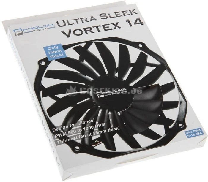 Prolimatech Ultra Sleek Vortex 14 schwarz, 140mm