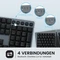 Perixx Periboard-835 Ergo Wireless, schwarz, LEDs RGB, Kailh Choc LOW PROFILE BROWN, USB/Bluetooth, DE Vorschaubild