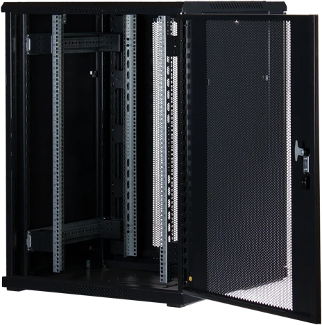 Rockstable 19" Serverschrank 22HE, Gitternetztür, IP2X, schwarz, 800mm tief
