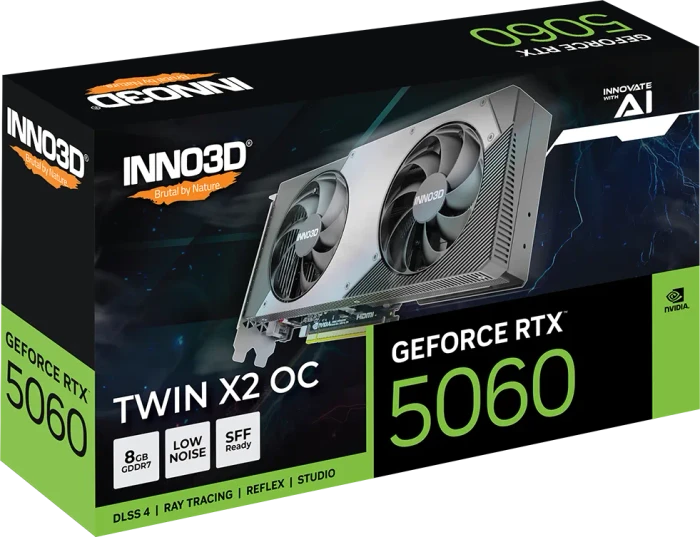 INNO3D GeForce RTX 5060 Twin X2 OC, 8GB GDDR7, HDMI, 3x DP