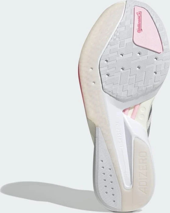 adidas Adizero Boston 13 core white/silver metallic/clear pink (Damen)