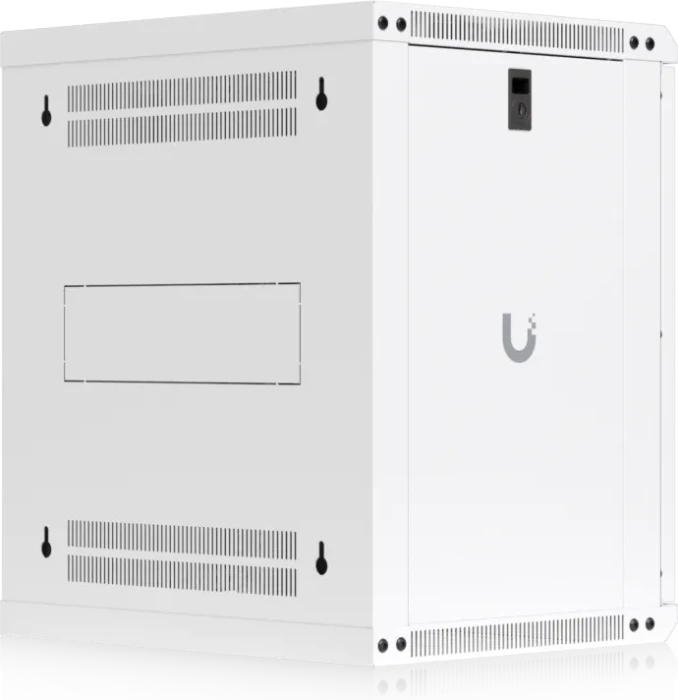 Ubiquiti 12U Rack Cabinet, 19" Wandgehäuse 12HE, Glastür, weiß, 450mm tief