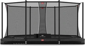 Berg Ultim Favorit InGround mit Sicherheitsnetz 410x250cm Bodentrampolin grau