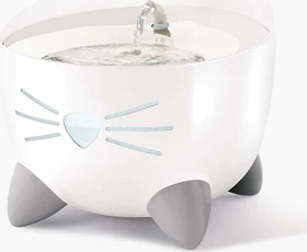 Catit PIXI Trinkbrunnen, LED-Statusanzeige, Trockenlaufschutz, Edelstahleinsatz, 2.5l, weiß