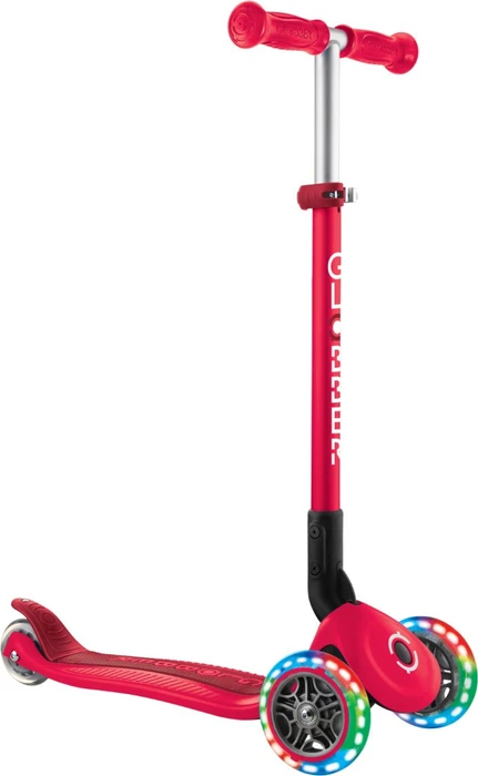 Globber Primo Foldable Lights Kickboard rot