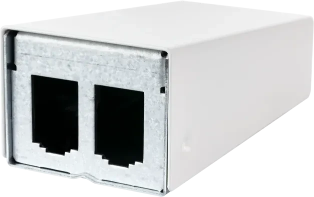 Metz Modulgehäuse, Aufputz Patchfeld, reinweiß, 2-Port, 1HE, weiß