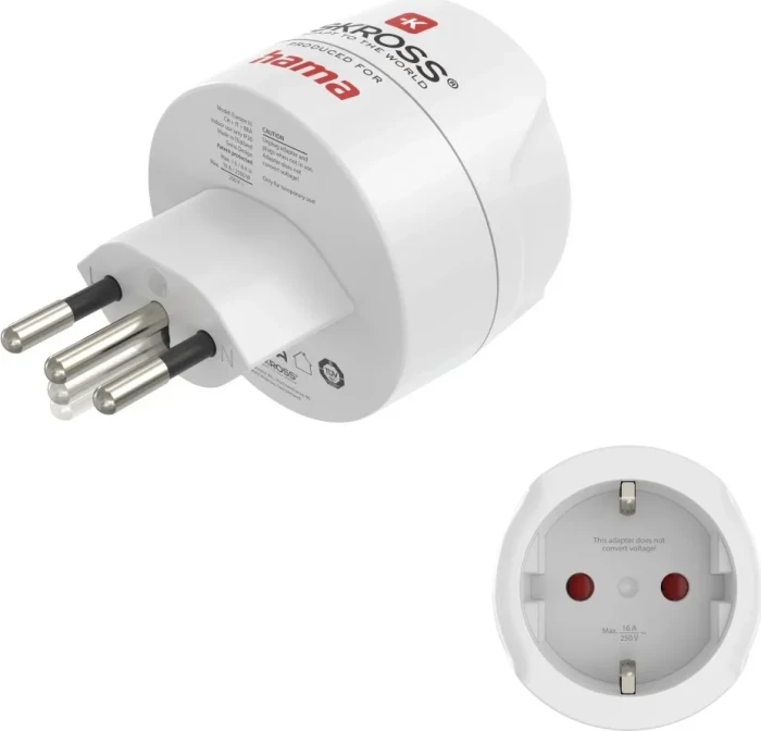 Hama Reiseadapter Typ J/Typ L/Typ N, 3-polig, für Schweiz, Italien und Brasilien