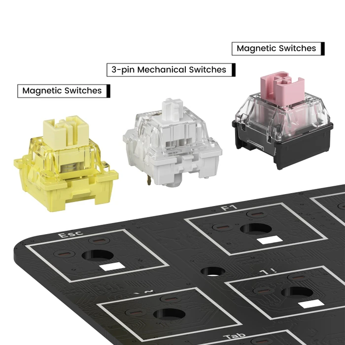 Akko MOD 007B HE, Black & Silver, LEDs RGB, hot-swap, Cream Yellow Magnetic, USB/Bluetooth, DE