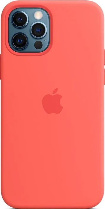 Apple Silikon Case mit MagSafe für iPhone 12/iPhone 12 Pro zitruspink