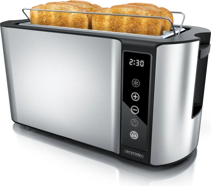 Arendo 305867 Frukost Touch Doppel-Langschlitz-Toaster edelstahl