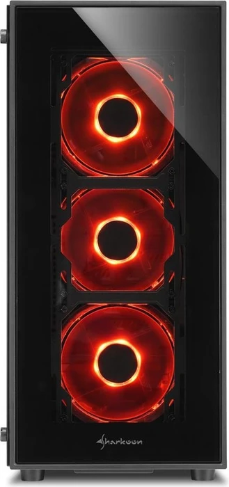 Sharkoon TG5, Lüfter LED rot, Glasfenster