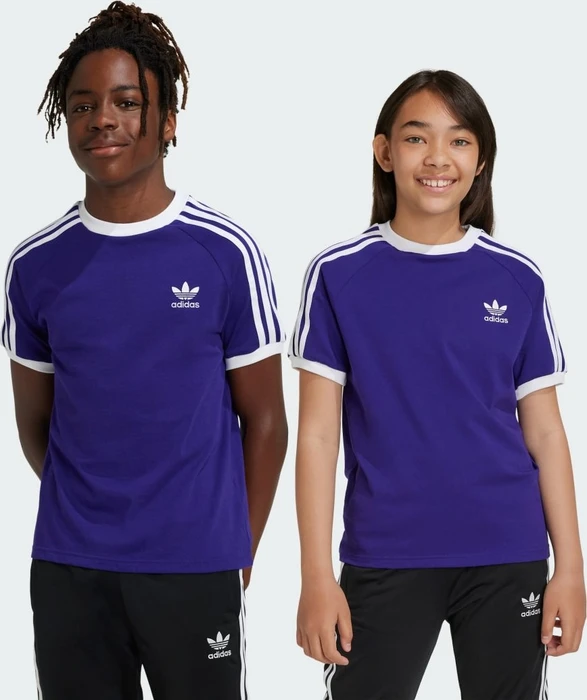 adidas 3-Streifen T-Shirt kurzarm collegiate purple (Junior)