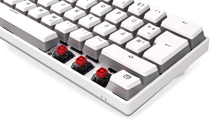 Endorfy Thock Compact Wireless Pudding, Onyx White, PBT, LEDs RGB, hot-swap, Kailh Box RED, USB/Bluetooth, DE