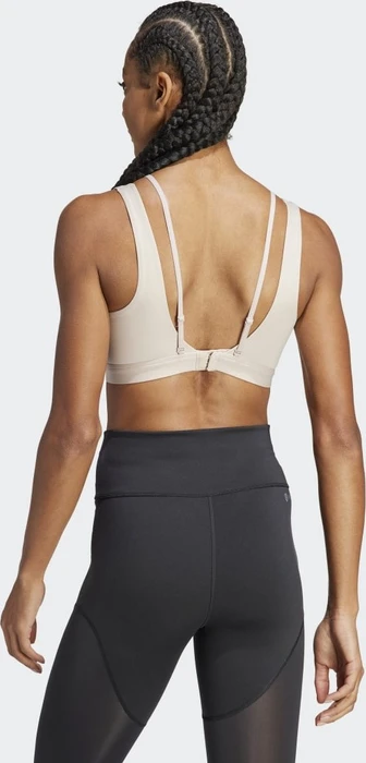 adidas Powerimpact Luxe Medium-Support Sport-BH wonder taupe/blue fusion metallic (Damen)