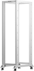 Lanberg Open Rack Series 19" Open Frame Rack 42HE, 4-Pfosten, mit Rollen, Flat Pack, tiefenverstellbar, 550-790mm, RAL 7035, 1000mm tief
