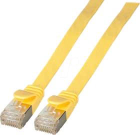 EFB Elektronik PVC Flach-Patchkabel, Cat6a, U/FTP, RJ-45/RJ-45, 3m, gelb