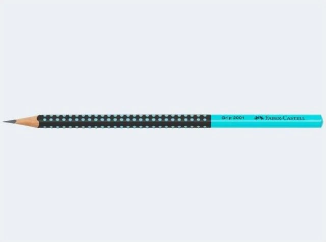 Faber-Castell Two Tone Grip 2001 Bleistift HB graphit, schwarz/türkis, 12er-Pack
