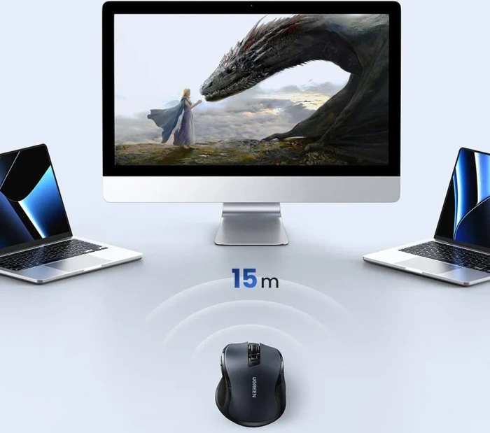 Ugreen MU006 Ergonomic Wireless Mouse, schwarz, USB/Bluetooth
