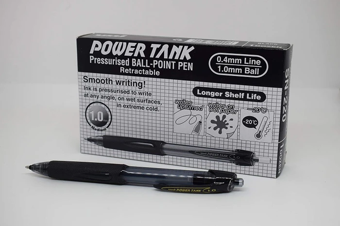 Uni-Ball Power Tank SN-220 Kugelschreiber schwarz/grau, 12er-Pack