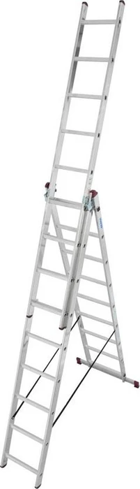 Krause Corda Alu 3-tlg. Teleskop-Mehrzweckleiter, 3x 9 Stufen