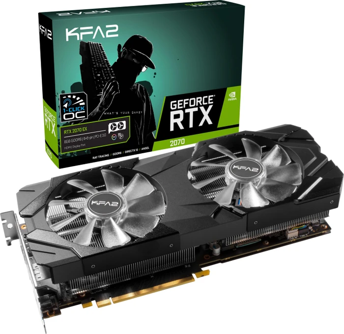 KFA2 GeForce RTX 2070 EX (1-Click OC), 8GB GDDR6, HDMI, 2x DP